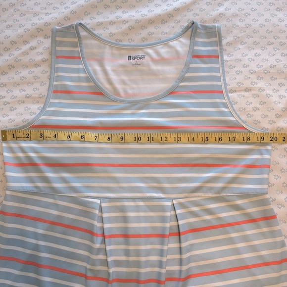 New Lands' End Sport Striped Womens Activewear Large Tank Top in Blue and Orange - Picture 4 of 6